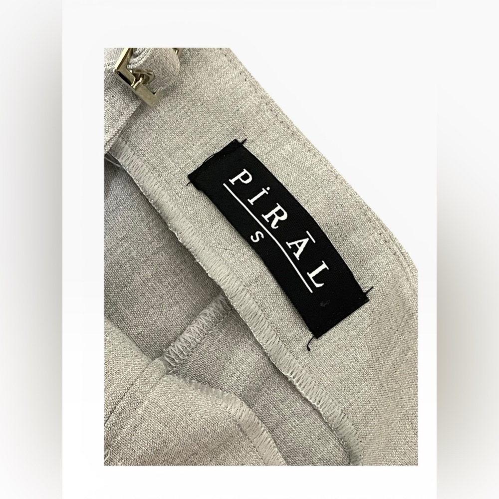 PiRAL Pants Small Gray Belt Waist Noche Buckle Slacks Trousers Career Wide Leg S - Picture 3 of 11